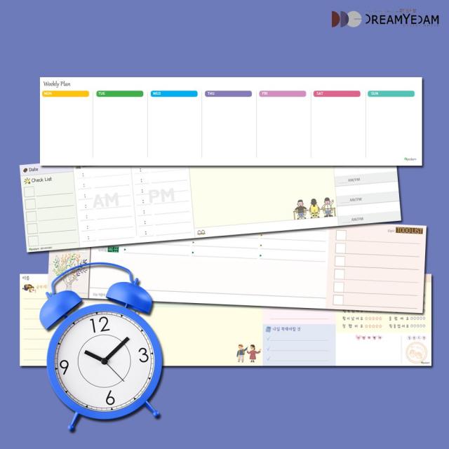 데일리 스케줄러 주간 스터디 플래너 일일 업무일지 일정관리 할일리스트 근무 스케줄 투두리스트 어린이 공부계획표 키즈 생활계획표, 습관기름장(키즈)