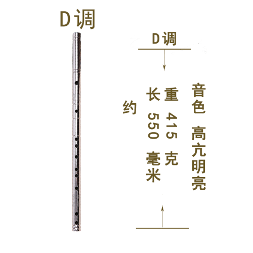 스테인리스 스틸 피리 초학적 요적 연주 연습 가후 금속 악기 순강 피리 초학자 연습 학습 (D) + 대피리 + 피리 가방 + 정미 부품(8816), 단일상품