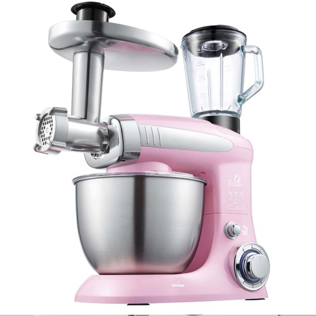 베이킹핸드믹서 빵반죽기 휘핑크림기계 야채 고기 다지기 분쇄기, 핑크 다기능 요리사 기계
