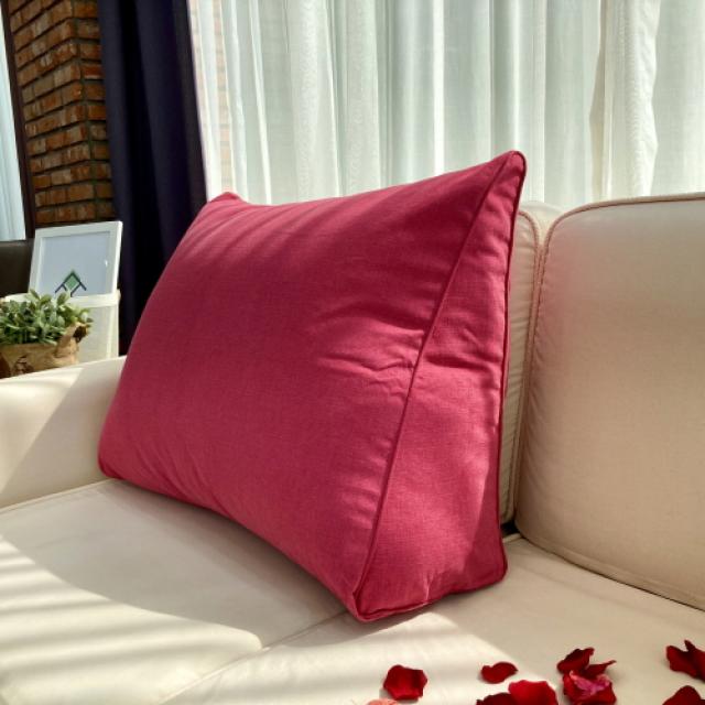 호옴 순면 대형 삼각 침대등쿠션 세모베개 집순이배게 등받이 헤드, 모던 체리 레드