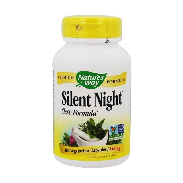 Nature's Way 네이처스웨이 Silent Night 100식물캡슐 (발레리안-홉-레몬밤) 쥐오줌풀, 100캡슐, 1개