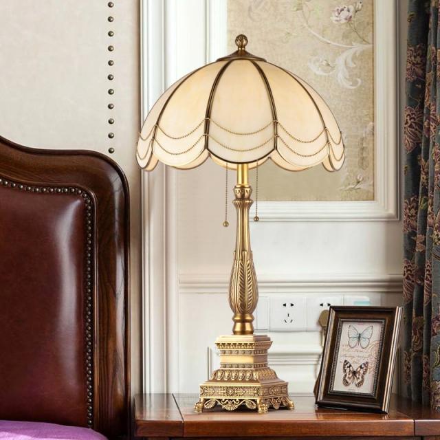 엔틱 스탠드 Living room lamp bedroom bedside European luxury creative romantic study American retro coffee table full co-613432944608, 지퍼 40cm * 70cm.당겨 와이어 스위치