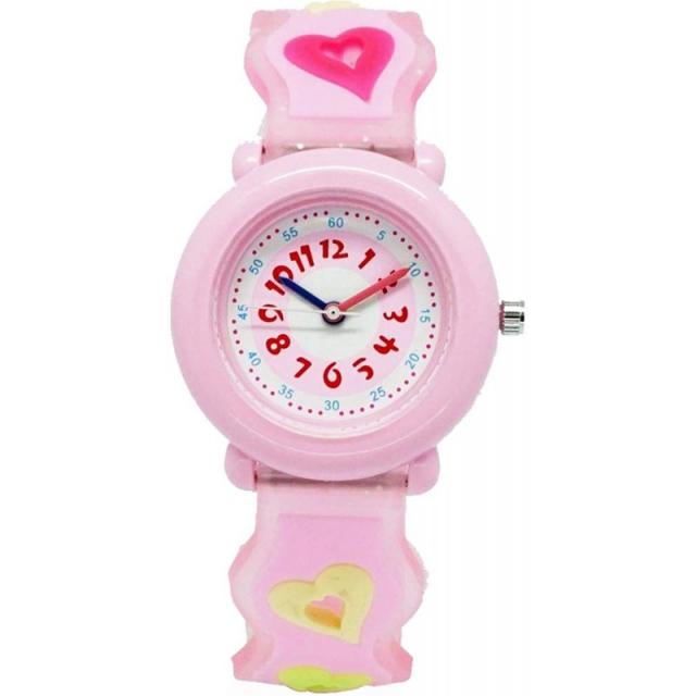 [ARIALK] 어린이 시계 어린이 시계 소녀 걸스 아날로그 시계 퇴원 입학 선물 (핑크 모자 2)