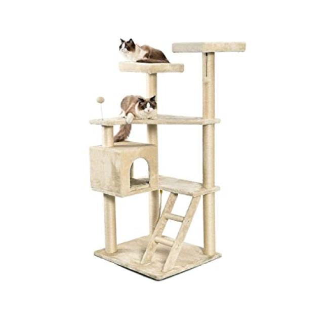 기본 지식 다단계 고양이 나무 및 긁힘 게시물 (Step Ladder Beige), Step Ladder, Beige, Step Ladder, Beige