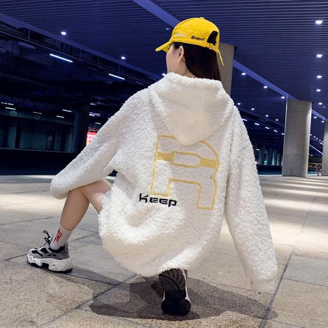 여자후드티 램스울 후드티여성 기모 미들롱타입 루즈핏 후드 2019뉴타입 털 커다란주머니