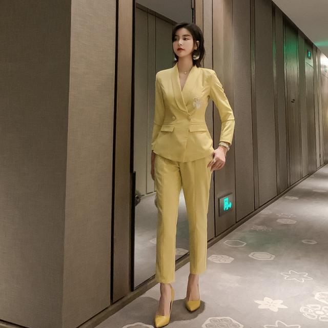 에세샵 가을 여자 행세를 함 어린 체함 바나나 정장바지 룩커버 3467