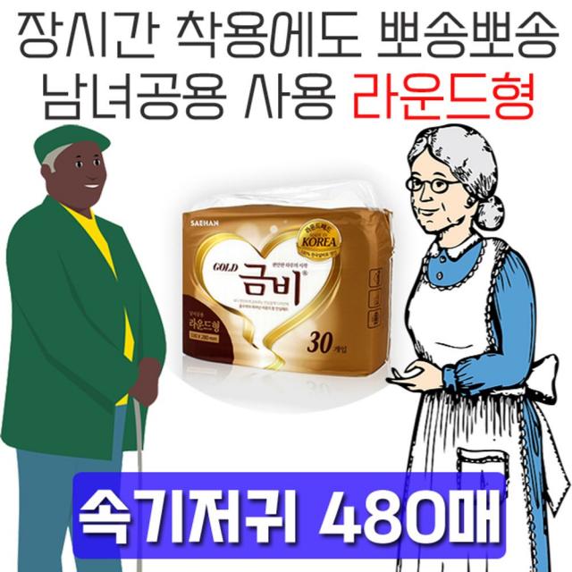 DN다나1_소변이 잦은 분들용 덧대어 사용하는 속기저귀 480매 실버기저귀 요양병원 병간호 노인용품 소변패드_QX+5236EA, Δ택_속기저귀 라운드형, 30매x16팩