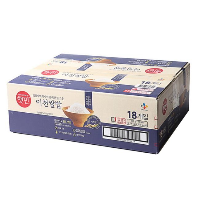 CJ제일제당 햇반 이천쌀밥 210g x18개입, 210g, 18개입