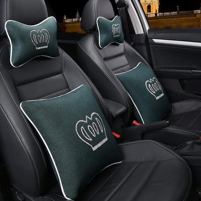 폴크스바겐 산타나 랑 히 파인 폴로 보 자 속히 달려라 베개 사이다 머리 침 차 쿠션 시트, 다크그린 색깔 왕관 4종