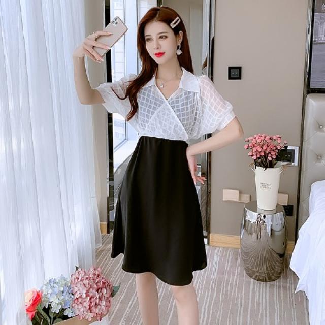 빵심해외직구 체크나시원피스 여름 프렌치시크 가디건 스위트 포가공 계 눈길을 끄는 투수영복 여성