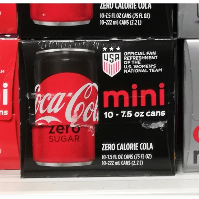 코카콜라 제로 슈거 칼로리 미니 캔 Coca-cola Zero sugar zero calorie mini can 7.5oz(222ml)10ea, 1팩