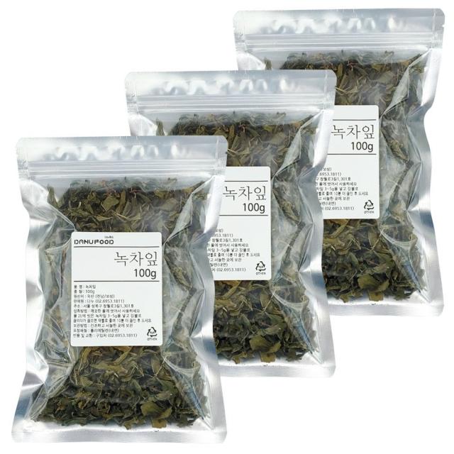 다누푸드 국산 전남 보성 녹차잎 녹차엽, 3개, 100g