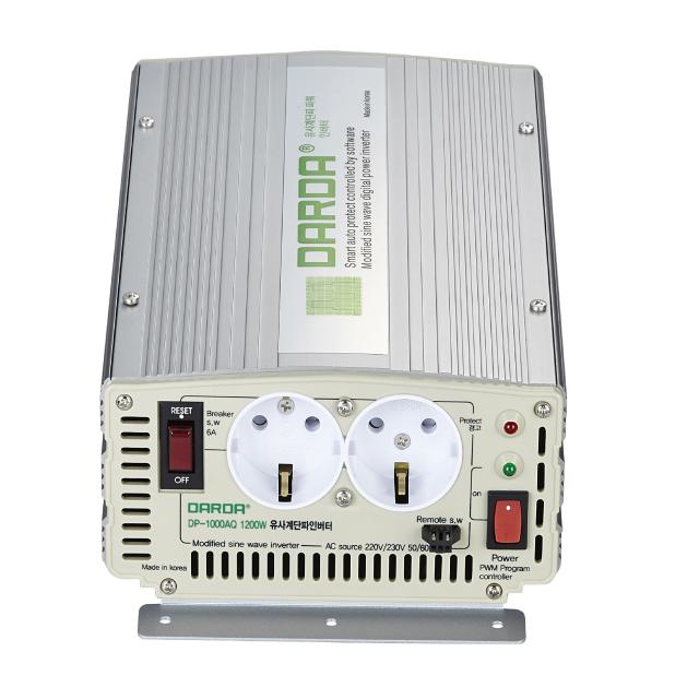 DARDA 차량용 인버터 DP-1000AQ 배터리 DC 12V 1200W 1.2kw 다르다 피앤케이하이테크 1.2k 국산정품 자동차용 안전인증, 1개