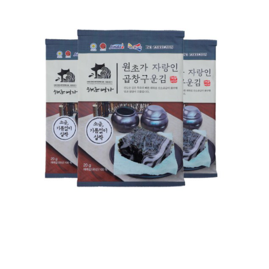 해초명가 원초가 자랑인 곱창 구운김 5p, 27개, 20g