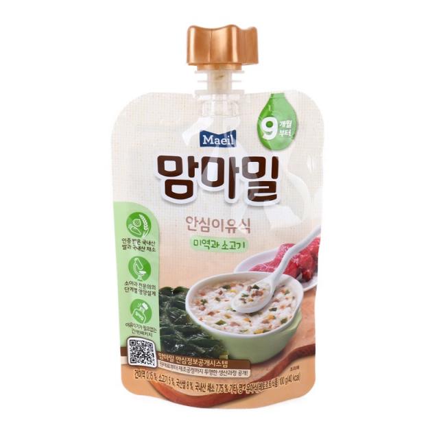 [메가마트] 맘마밀 이유식 미역과소고기 9개월 100g, 필수