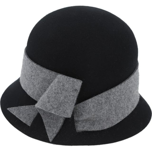 문스토어(MOON스토어) LION 맨체스터 일체 감각 우아한 주름 돔형 웨이브 낙숫물 벙거지 중절모 겨울 가을 여성