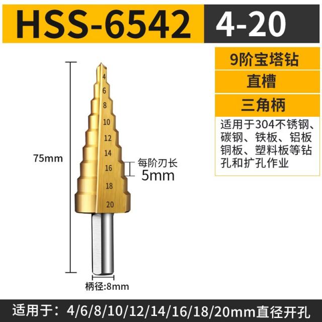 펀칭기 아크릴판 구멍을 뚫다 철판이 넓어지다 비트 타공 오픈 펀치 전기, 4-20MM(HSS6542)