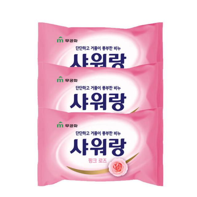 무궁화 샤워랑 핑크 로즈 비누, 130g, 12개입