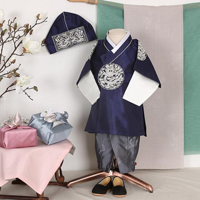 오월한복 2컬러 용수 사철단 남아 전통 한복