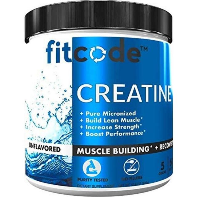 미국직구 Fitcode Creatine Monohydrate 근육 강화 회복 강도 및 체력을위한 순수 미분화 크레아틴 일 수화물 5g 무향 분말 60 인분, 1set, 상세참조