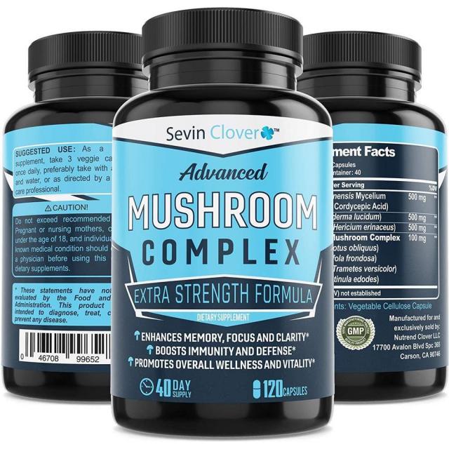 직구 Mushrooms Supplements 자연유래 라이온스 갈기 버섯 캡슐-Choq-Cordyceps | 120 캡슐 16mg-시스템 부스터-정신의 명확성 일일 보충제-자연, 1set, 1set, 1set