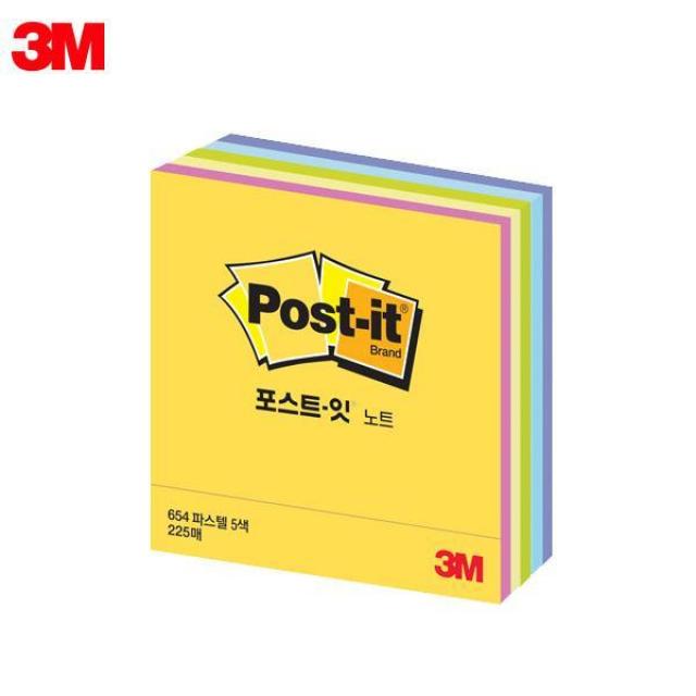 3M 포스트잇 큐브노트 파스텔 5컬러 CT-33 (76x76mm) 1패드 메모지