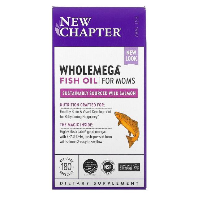 뉴챕터 New Chapter 엄마를위한 Wholemega Fish Oil 180 소프트 젤, 180개, 1개