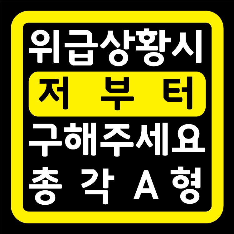 꾸뤼네스타일 위급상황시 아이먼저 저부터 구해주세요 혈액형 블러드스티커, 008, 반사, 화이트