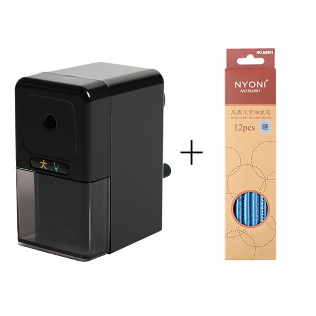 연필깎이 v소묘 연필깍기 콩테 연필깎기 수동 미술 전용 절필기 손으로돌리는, T04-대 v필기구 2대+네오니 단단한숯 12개