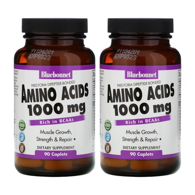 블루보넷 아미노산 캡슐 3000mg 복합체 베지캡슐 90정 글루탐산 함유 2개, 1개, 기본