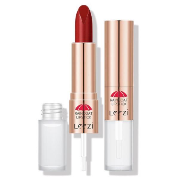 리즈(leezi) 투 헤드 립스틱 우비 한 번 고색하기 쉽게 발색 지속 발수 발색이 잘 안 되는 립스틱+비옷 립액 정품 999#정홍색+우의립액, 1개, 상세설명참조 상품 문의는 상품 문의란에 적어주세요