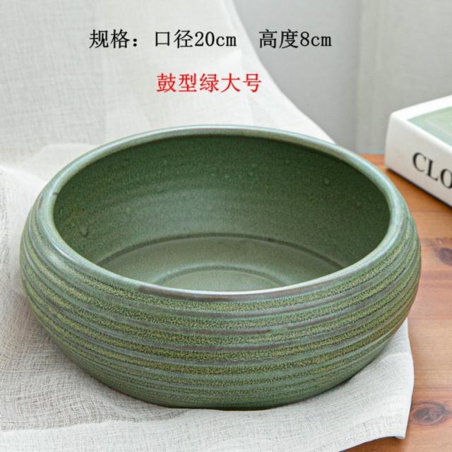 수반 분재 꽃꽂이 접시 그릇 빈화분 화분 큰 대형 라지 책상 사무실 거실 다육 수련, H.브론즈(볼륨) 핏