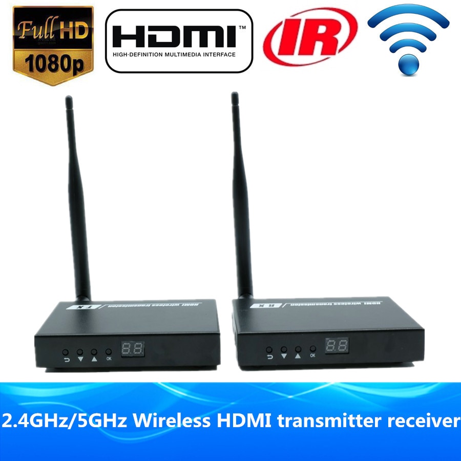 HD Video Audio Transmission HDMI 무선 송신기 수신기 HDMI 송신자 무선 Extender 60 메터/200ft 1080 마력 와 Loop out 및 IR, US Power Plug