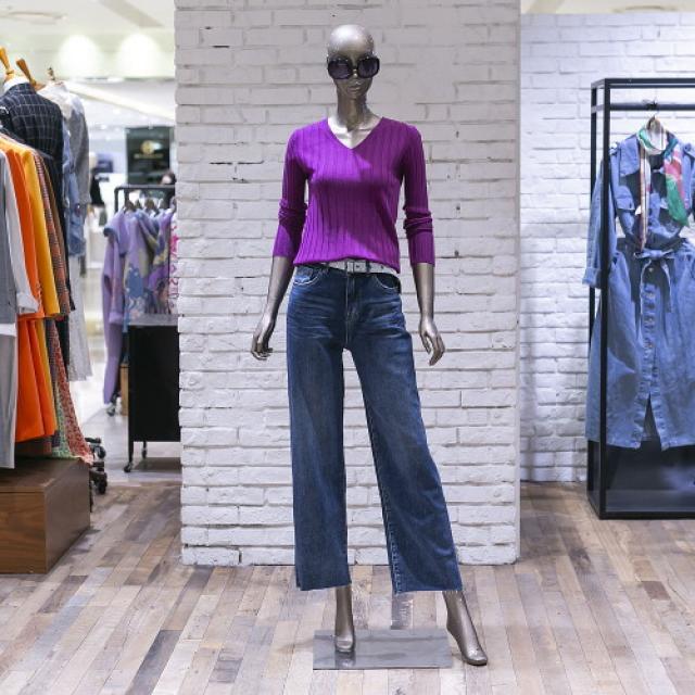 [AK PLAZA] [제시뉴욕]바이올렛 골지 브이넥 니트BB15NLKO0740