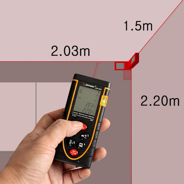 SNDWAY 레이저 거리측정기 줄자 SW-M50(50미터)