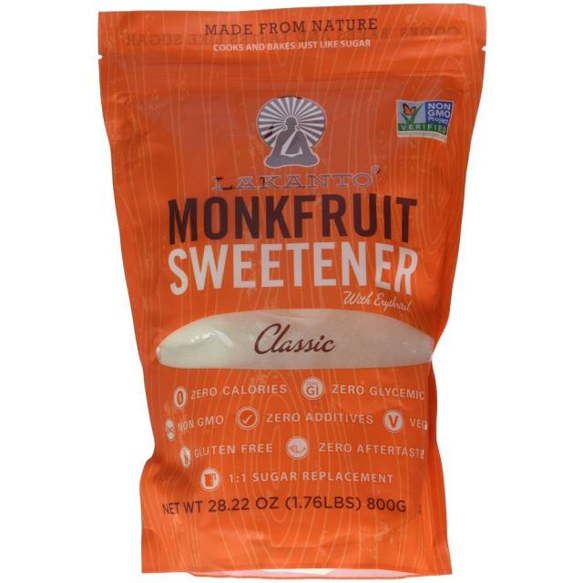 Lakanto 라칸토 나한과 몽크 프룻 스위트너 클래식 800g Monk Fruit Sweetener Classic 1.76 Pounds, 1팩