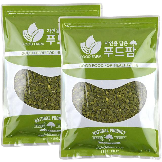 호박씨 특A급 2kg (1kg+1kg) 햇 깐호박씨 탈각호박씨, 2팩, 1kg