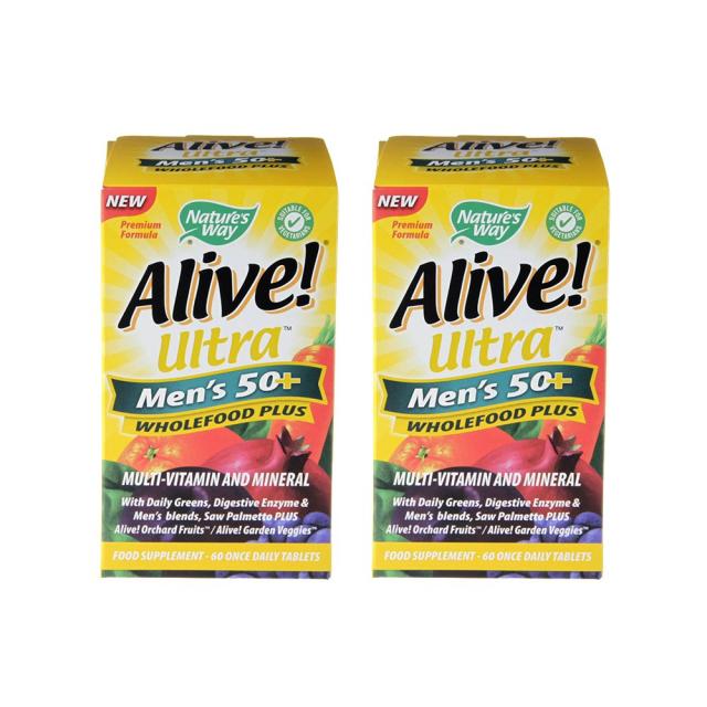 Nature's Way Alive! Ultra Men's50+ Multi Vita 60 2pack 얼라이브 울트라 맨즈50+ 멀티비타민 60정 2팩, 2개