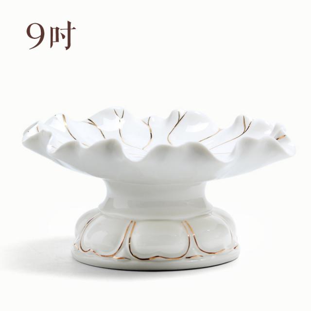 와이유 불상소품 본기불교용품 덕화도자기연화공여반불전 과일반공반공품접시불기구장식품, 고련 공판 금형 9인치