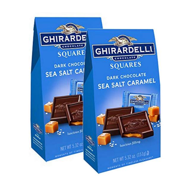 Ghirardelli 다크 카라멜 바다 소금 초콜릿 광장 5.32oz (2팩), 상세설명참조