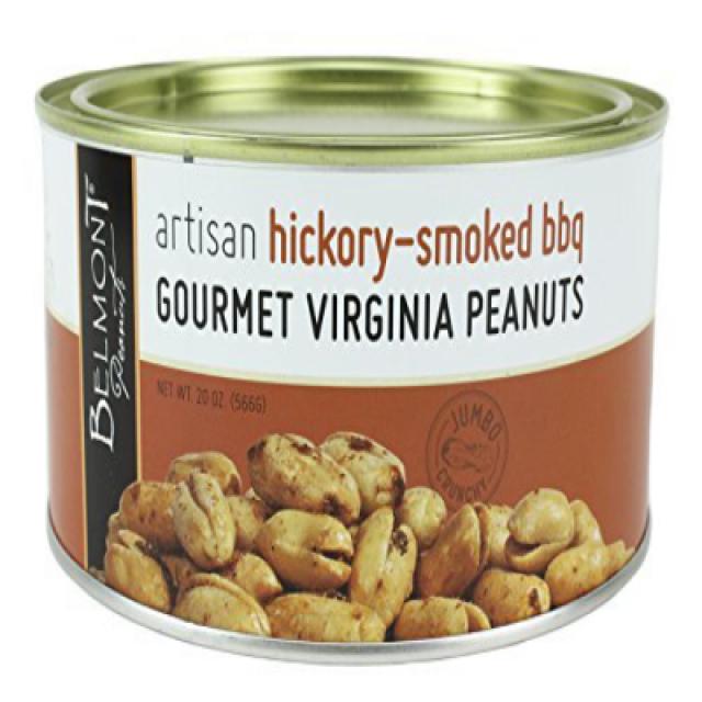 Belmont Peanuts Artisan Hickory-Smoked BBQ Gourmet Virginia Peanuts 20oz Tin (566g) 벨몬트 땅콩 숙련공 히코리, 1