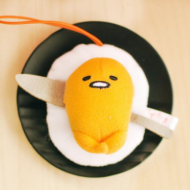 토이스토리피규어 GUDETAMA 게으르다 알 게으른 놈 황형 군주 털 작은 벽걸이 부품 팬시 생일선물 4974373503, 식칼 알, 대략 :6.5-12cm 걸이용품