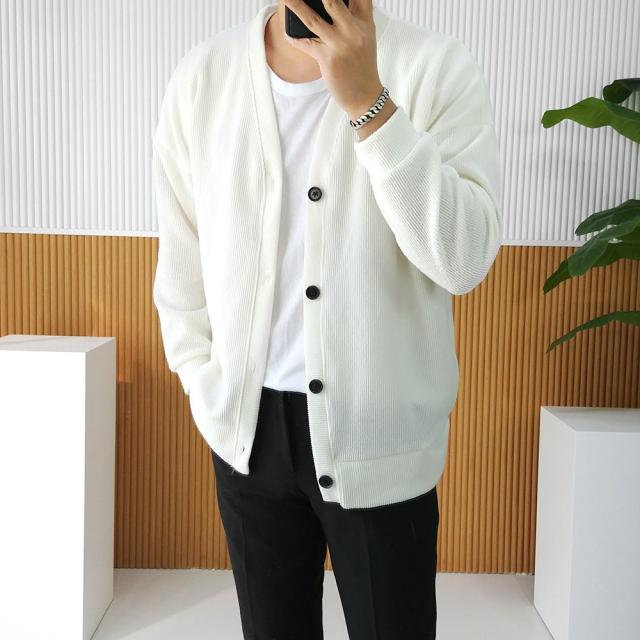 로니제이 남자 드랍 루즈핏 무지 사계절 데일리 가디건