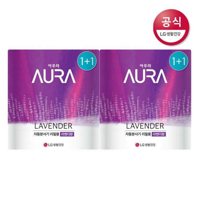 [신세계TV쇼핑]LG생활건강 아우라 자동분사 라벤더 리필 280ml 2개입 x2개, 1, 자동분사 라벤더 리필 280ml 2개x2