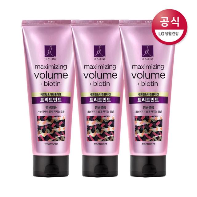 [신세계TV쇼핑]엘라스틴 마린콜라겐 탱글볼륨 트리트먼트 200ml x3개, 1, 마린콜라겐볼륨 트리트먼트 200ml x3개