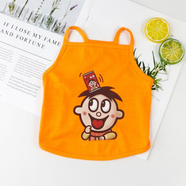 강아지옷 애완동물 조끼 여름시즌 얇은타입 순면 퍼그 소형견 더우인앱 트렌디한브랜드 여름 강아지 프렌치불독 옷 나시, C01-S