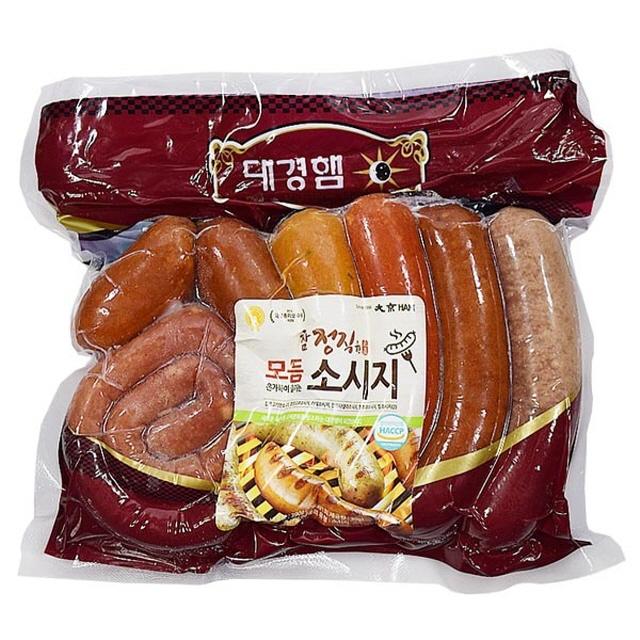 대경 모듬소시지 390g 2개 수제소시지/핫바/비엔나소세지/핫도그/후랑크소세지/독일소세지/만두/베이컨/어묵/핫도그소세지, 단일 수량