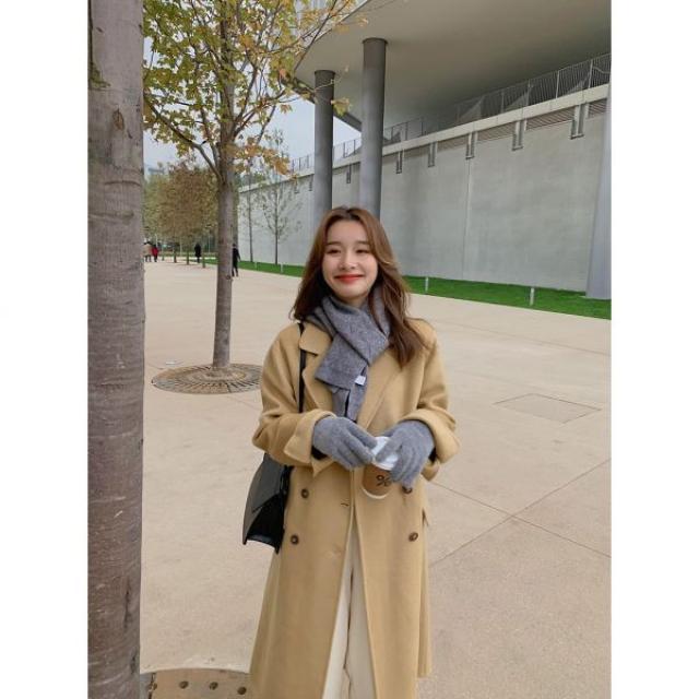 코트 트렌치 겨울 가을 진어희◆카멜 양면 캐시미어 여겨울한계 키 롱 울