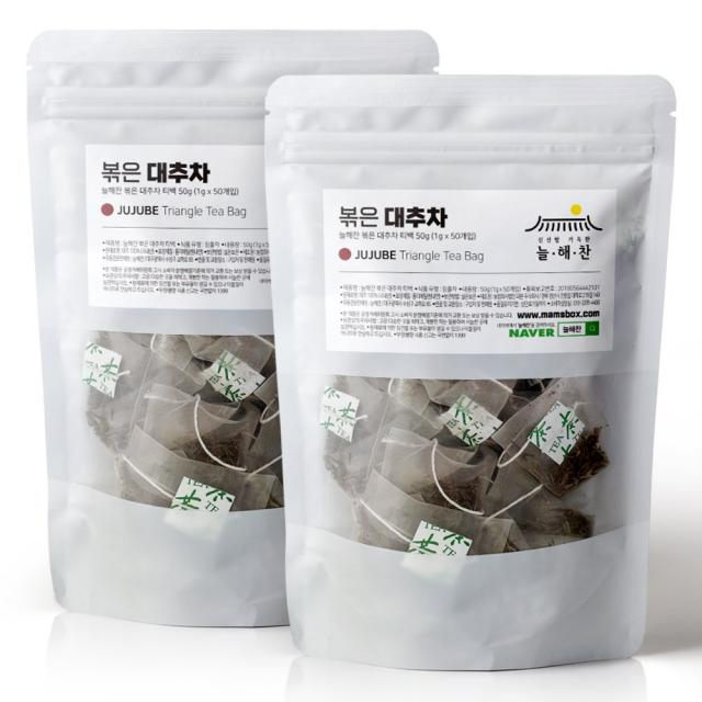 늘해찬 볶은 국산 대추티백 대추차 티백 삼각티백 대용량, 2g, 100개입