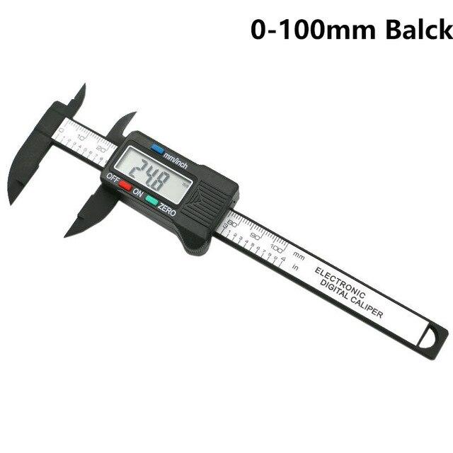 버니어캘리퍼스 150mm 100mm 버니어 캘리퍼스 게이지 6/4 인치 0.1mm 정확도 LCD 디지털 전자 캘리퍼스 탄, 05 0-100mm Black_01 CHINA